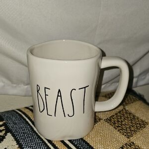 Rae Dunn 'BEAST' Mug Handle White Spooky